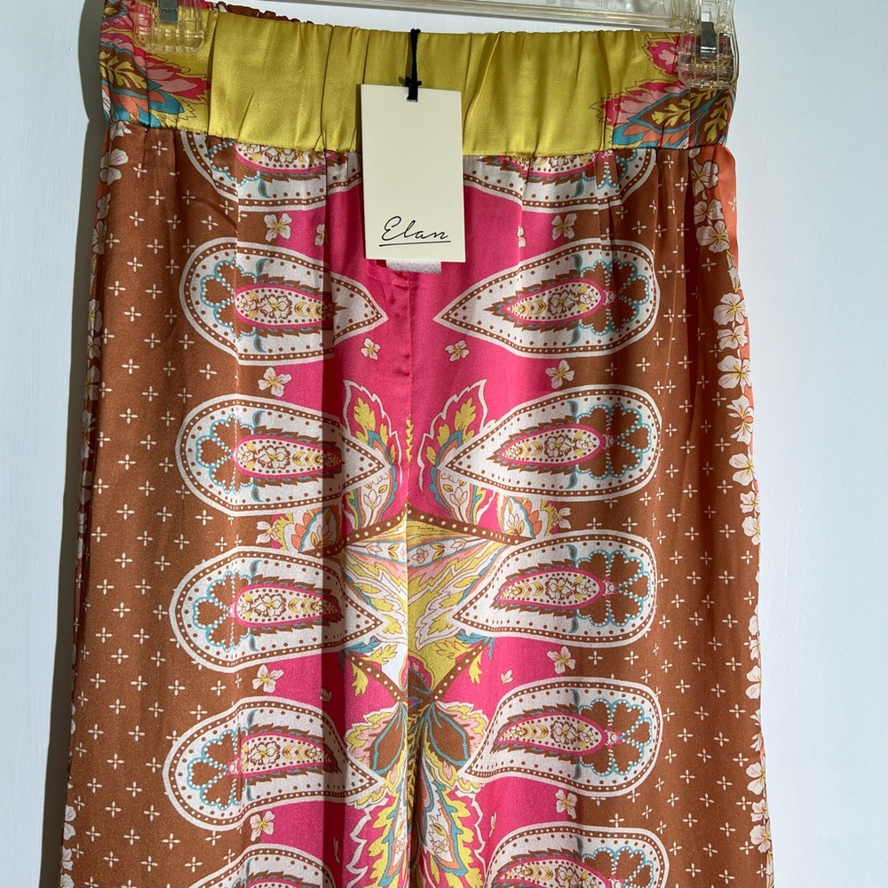 NEW Elan Bali Wide Leg Silky Pants - Picture 6 of 9